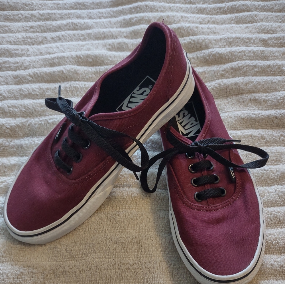Vans Off The Wall Sneaker Unisex Men Size 4.5 Women 6 Burgundy Skate Old Skool